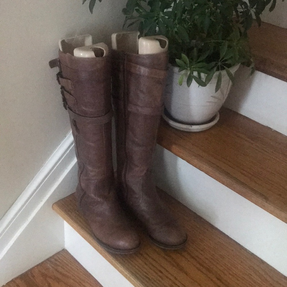 Steve Madden Knee High Brown Leather Boots